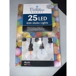 Bethlehem Lights 25 LED G50 Globe Lights Multicolor indoor outdoor cml grade
